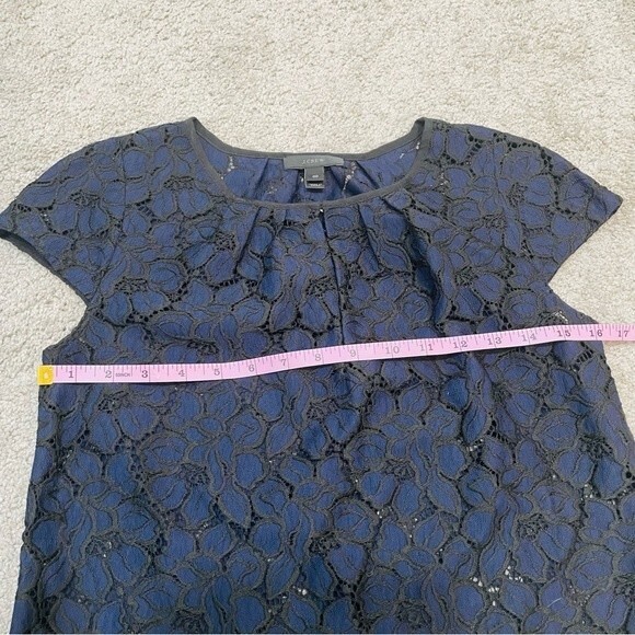 J. CREW Blue Lace Cap Sleeve Top Size 00 - Picture 13 of 13